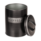 Scatola rotonda nera in metallo, Coffee,