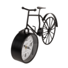 Schwarzes Metall-Fahrrad mit Uhr,