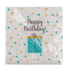 Serviettes en papier, Cadeau avec Happy Birthday,