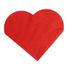 Serviettes en papier rouge en forme de coeur,