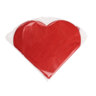 Servilletas de papel rojas en forma de corazón,