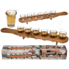 Shooter glass, set of 6pcs. with wooden slat,