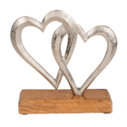 Silver colored metal double heart,