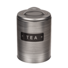 Silver coloured, round metal tin, Coffee,