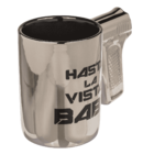 Silver mug with pistol grip, Hasta la vista baby,