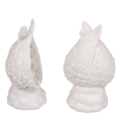 Sitting polyresin angel in wings with warmwhite,