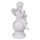 Sitting Polyresin Angel with Crystal Deco on