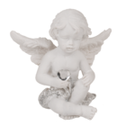 Sitzender Engel mit Kristallherz, ca. 5 cm,