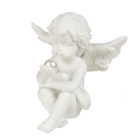 Sitzender Engel mit Perle, ca. 5 cm,