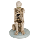 Skeleton on Toilet, ca. 13 x 10 cm,