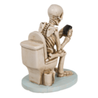 Skeleton on Toilet, ca. 13 x 10 cm,