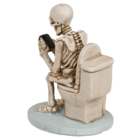 Skeleton on Toilet, ca. 13 x 10 cm,