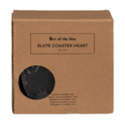 Slate coaster, heart, ca. 10 cm, Set of 4 pcs