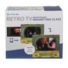 Smartphone magnifying glass, retro television,