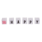 Square candles with letter, Happy 50 Birthday,