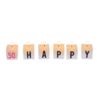 Square candles with letter, Happy 50 Birthday,