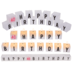 Square candles with letters, Happy 40 Birthday,