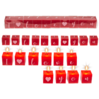 Square candles with letters, I kove you,