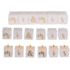 Square candles with letters, Mr. & Mrs.,