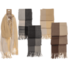 Square patterned scarf with frings, 65 x 180 cm