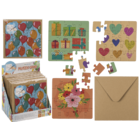 Square shaped gift card, puzzle, Birthday,