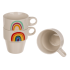 Stackable mugs on metal stand, Rainbow,