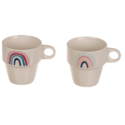 Stackable mugs on metal stand, Rainbow,