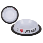 Stainless-steel feeding dish, I love my cat,