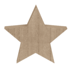 Standing wooden star with black/white colored