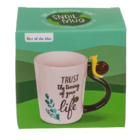 Stoneware mug, Snail Trust the timing of your life