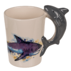 Stoneware mug,Shark,11 x 8,5 cm, 300 ml,
