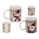Stoneware mug with christmas decoration,