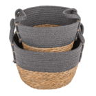 Storage basket with 2 handles, grey,