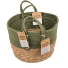 Storage basket with 2 handles, olive green,