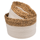 Storage basket with seagrass rim,