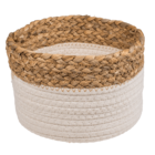 Storage basket with seagrass rim,