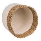 Storage basket with seagrass rim,