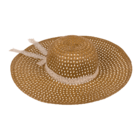 Straw Hat, Natural Chic, with ribbon,