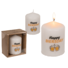 Stumpenkerze, Happy Biersday,