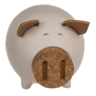 Sving bank, pig with corc closing nose,
