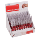 Syringe Pen with red liquid,