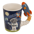 Taza con asa de cohete, espacial