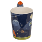 Taza con asa de cohete, espacial