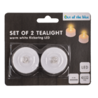 Tealight with warm white flickering LED,