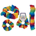 Textile Hair Ribbon, Rainbow Scrunchie,