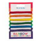 Textile hair ribbon/bracelet, Rainbow colours,