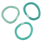 Textile hairband/bracelet, Blue Shades,