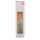 Twisted taper candle with colour gradient, Pastel,