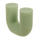 U-shaped candle, with 2 wicks, ca.14,5 x 5 cm,
