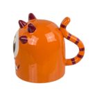 Upside Down Mug, Monster, orange, ca. 12 x 14 cm,
